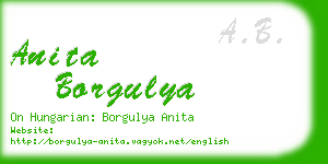 anita borgulya business card